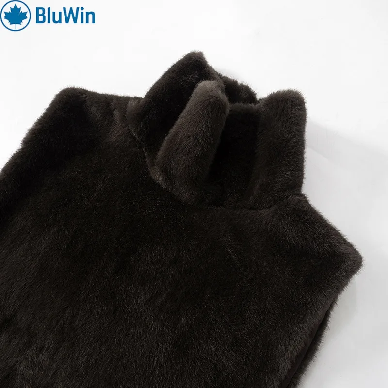 URBANCHIC 3色展開 2025 ファッションフェイクセーブルファー クロップベスト 秋冬 タートルネック フェイクファー ファータンクトップ ノースリーブジャケット コート