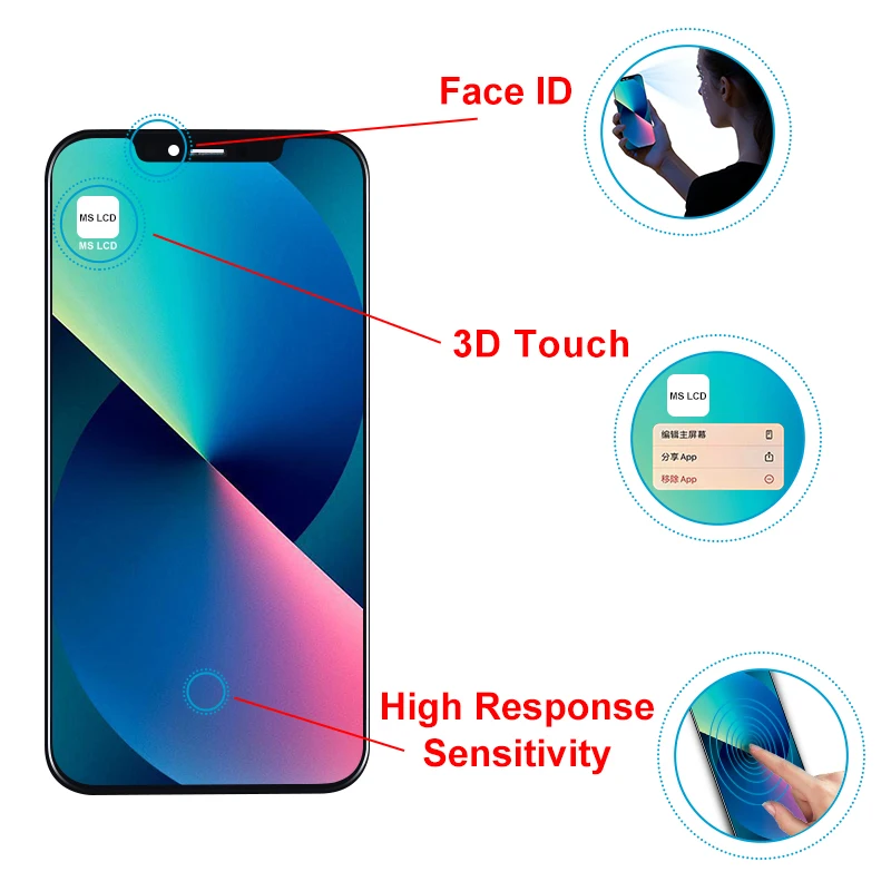 OLED For iPhone X XS Max 11 LCD 3D Touch For iPhone 12 13 14 Pro Max LCD 12 Mini Display 14 Plus 13Promax Digitizer Screen