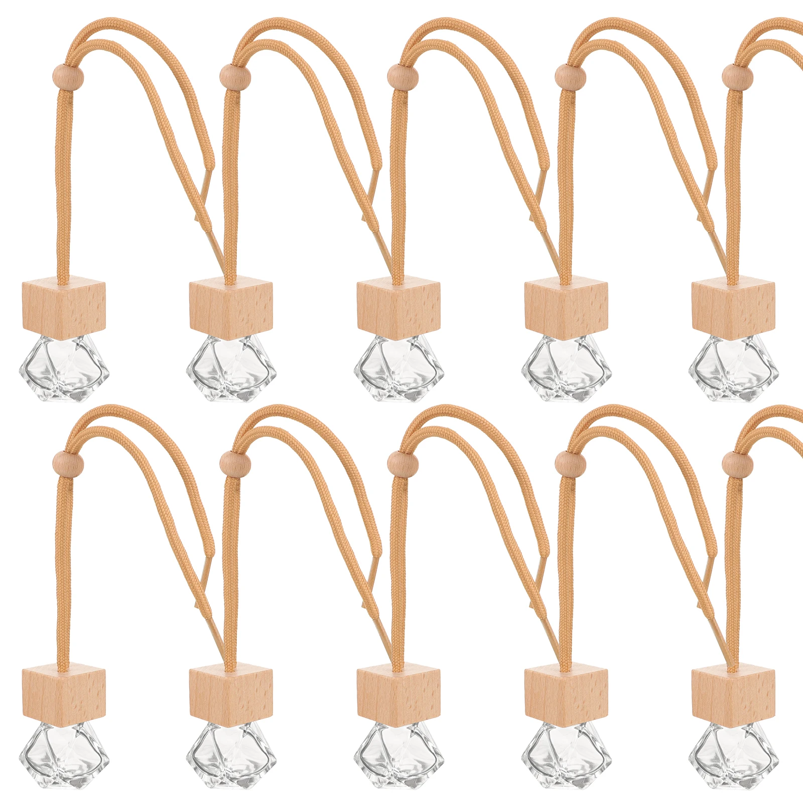 

10pcs 10ML Square Cap Perfume Bottle Car Diffuser Empty Aroma Glass Bottles Refill Decorative Fragrance Sub Containers