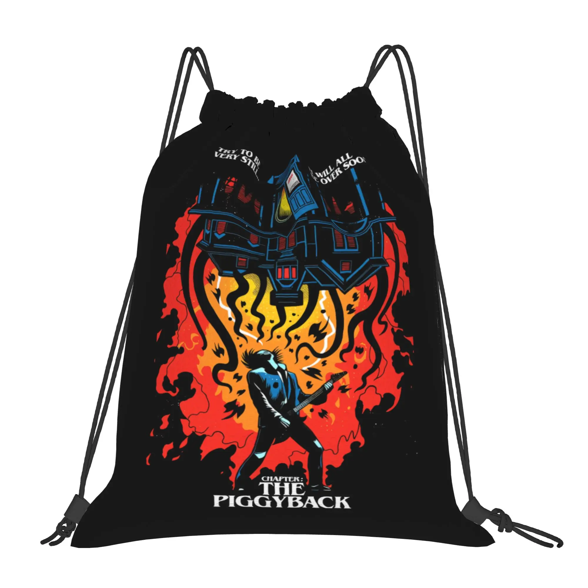 Drawstring Bag American TV Series Backpack Eddie Munson The Demogorgon Waterproof Waterproof Outdoor Beach Sackpack String Bags