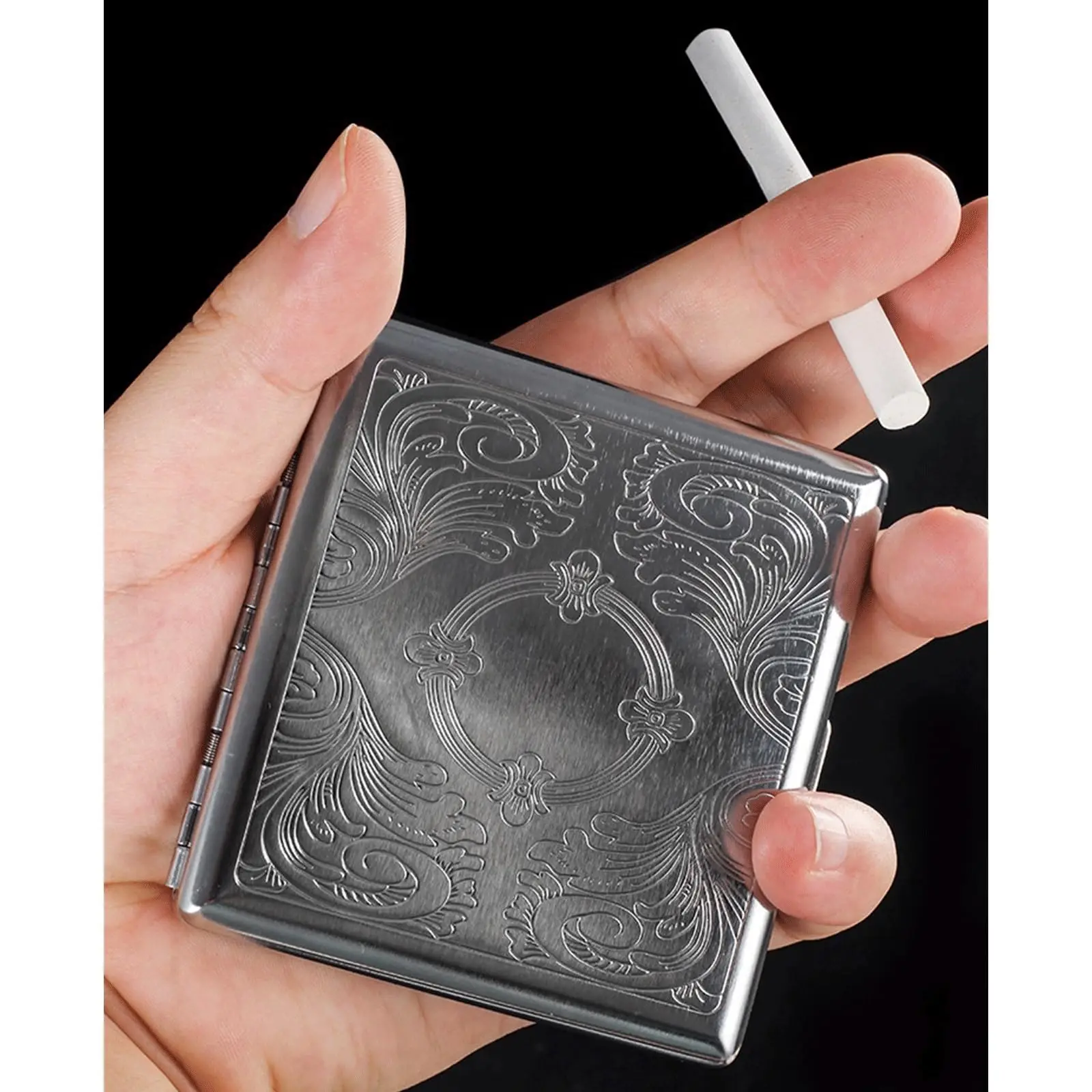 20 قطعة صندوق سجائر معدني الفولاذ المقاوم للصدأ تنقش علبة السجائر المحمولة شخصية صندوق تخزين عصري أداة التدخين
