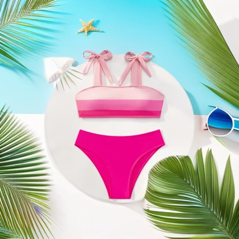 

Bikini 2026 new swimsuit sexy solid color bikini fashionable women's split swimsuit