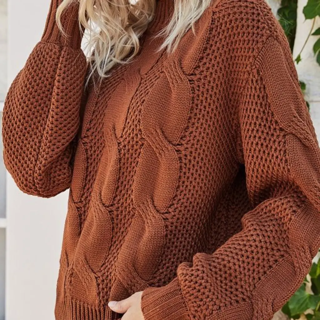 

Осенне-зимний однотонный свитер с полуводолазкой и длинным рукавом, пуловер в европейском и американском стиле для женщин