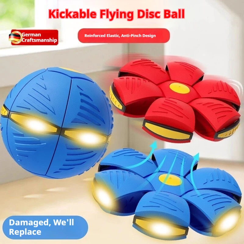 Ufo Deformation Stomp Ball Elastic Glowing Ball High Elasticity Anti Fall For Outdoor Activities Deformable Interactive Toy