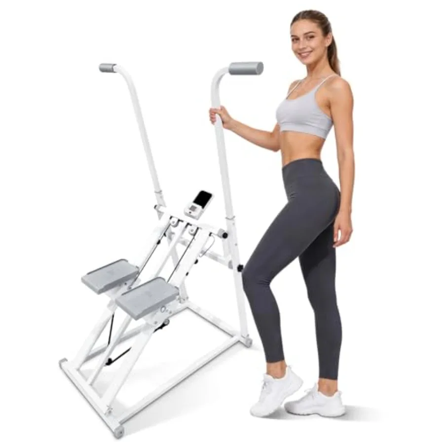 Foldable Stair Stepper Machine with Handles - Adjustable Stepper for Home Cardio, Low Impact Workout Equipment for Legs, Glutes