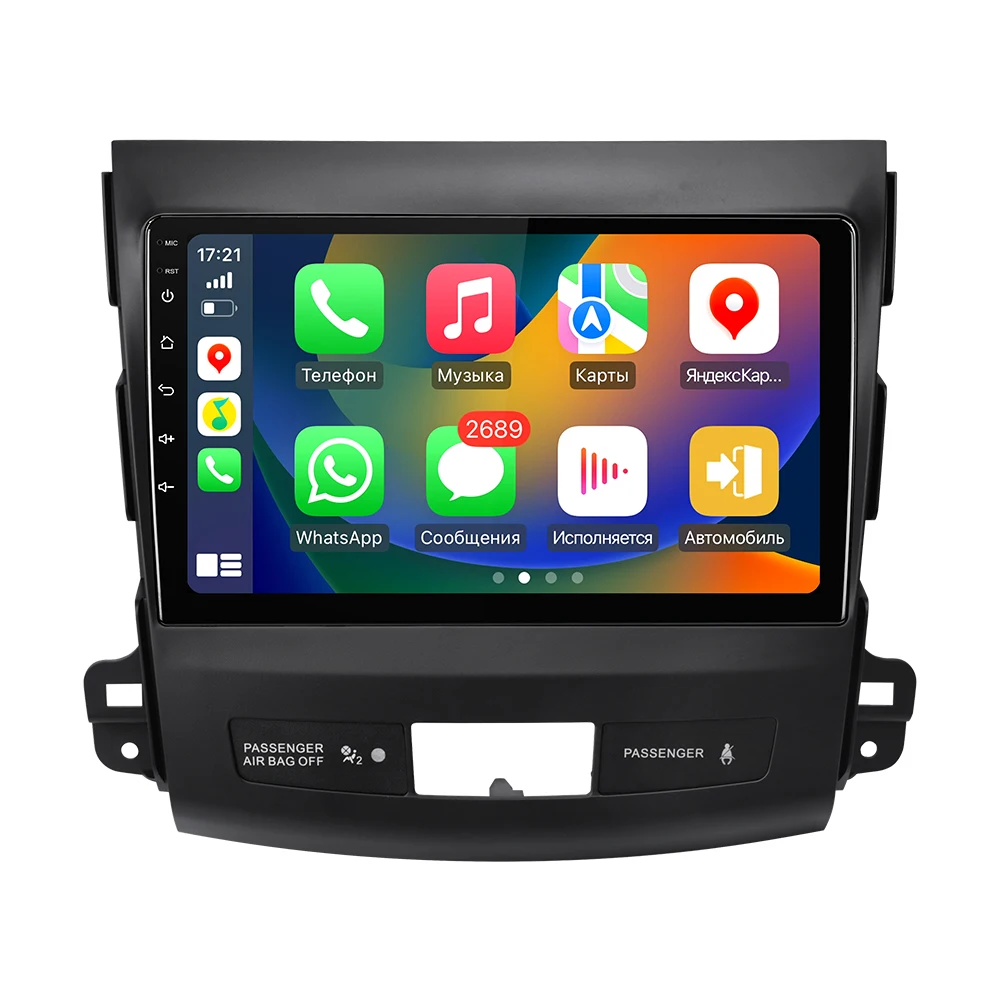 Android 10 radio for Mitsubishi Outlander XL 2005-2014 peugeot 4007 Head Unit 4+64GB carplay 4k video WIFI 6 with cooling fans