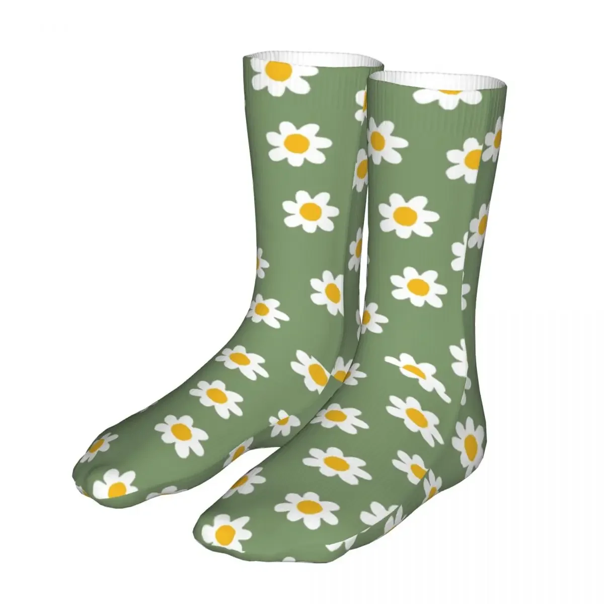 Men Bike Daisy Green Socks Cotton Compression Women Sock