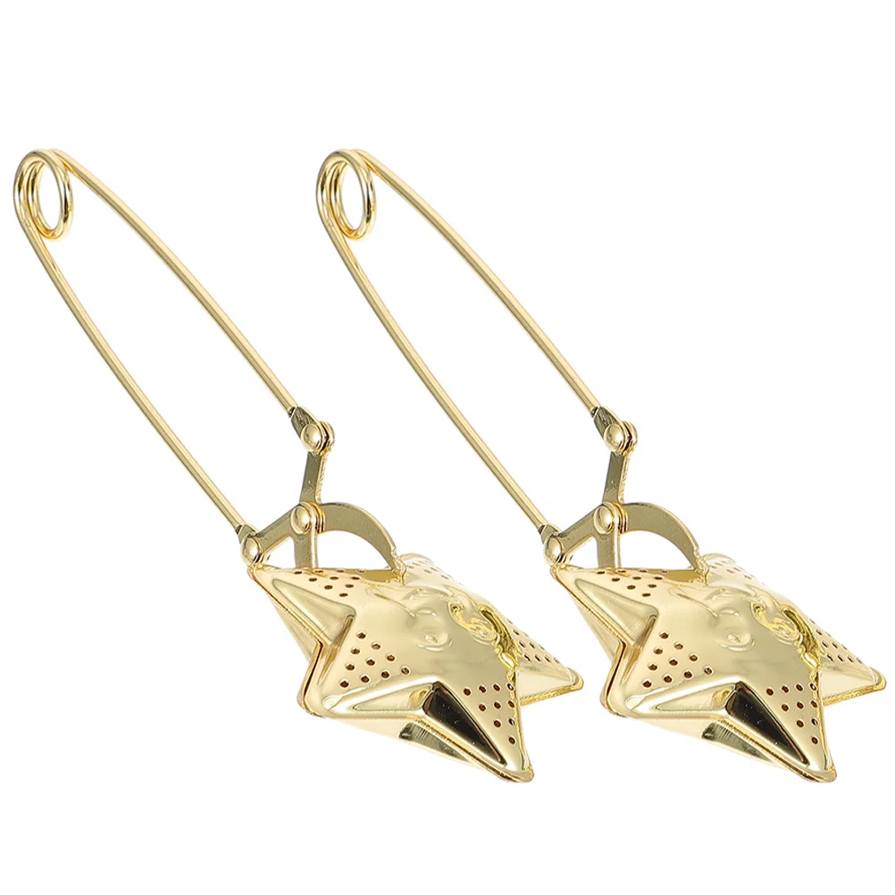 

2Pcs Stars Infuser Reusable Stainless Steel Strainer Smooth Edges Clamp Design Easy Extraction Hanging Storage