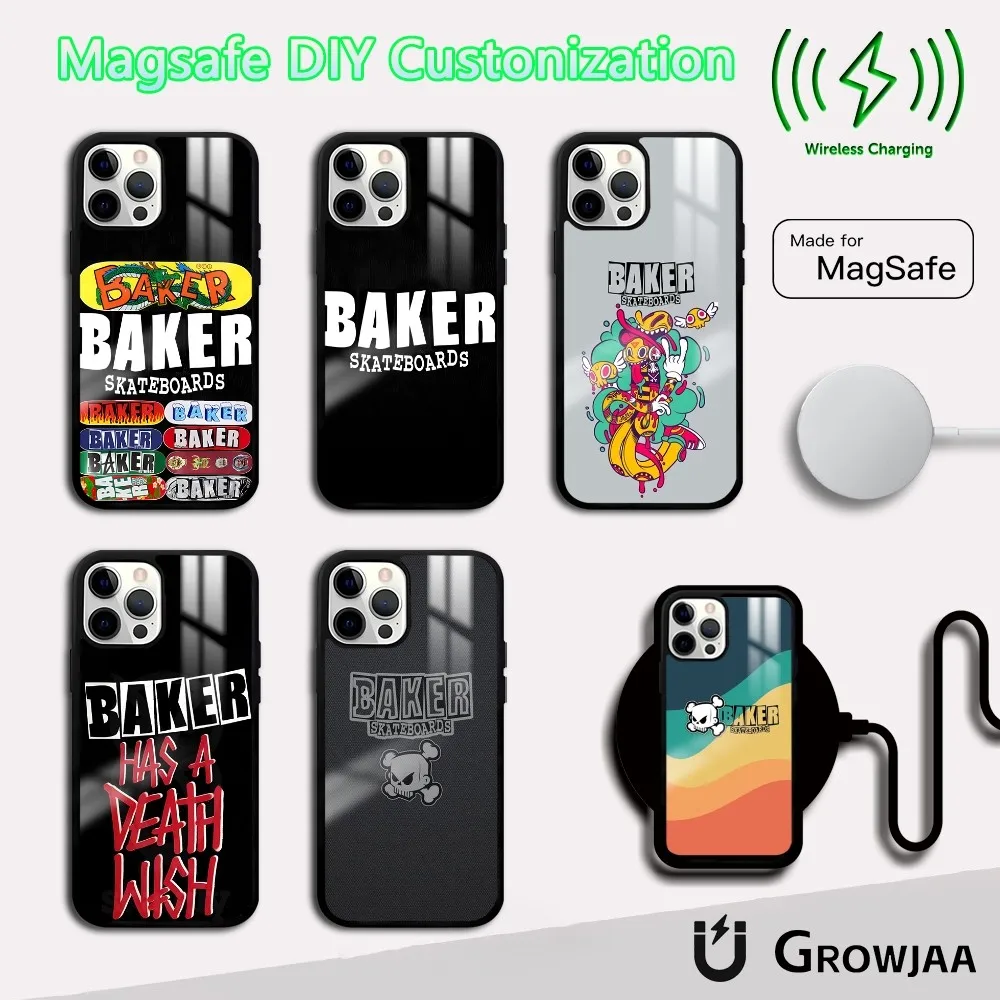 Punk Skateboarding B-BakeRs Phone Case For iPhone 16 15 14 13 12 11 Pro Max Plus Mini Magsafe Mirror Wireless Magnetic Cover