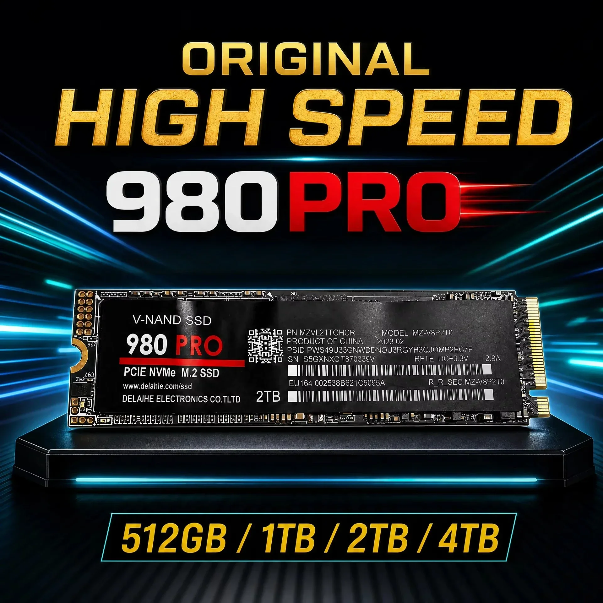 512GB 1TB 2TB 4TB Solid State Drive M.2 NVMe Internal SSD PCIe Stop Waiting Blazing-Fast Gaming Laptop Desktop