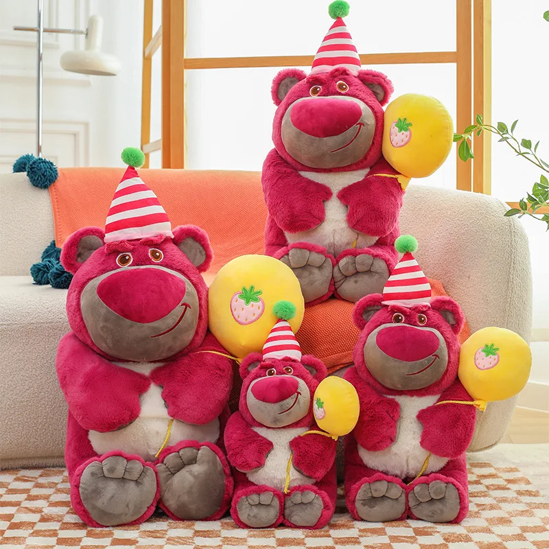 Miniso Cartoon Anime Strawberry Bear Doll Plush Toy Children'S Birthday Hat Strawberry Bear Doll Plush Toy Periphery Gifts