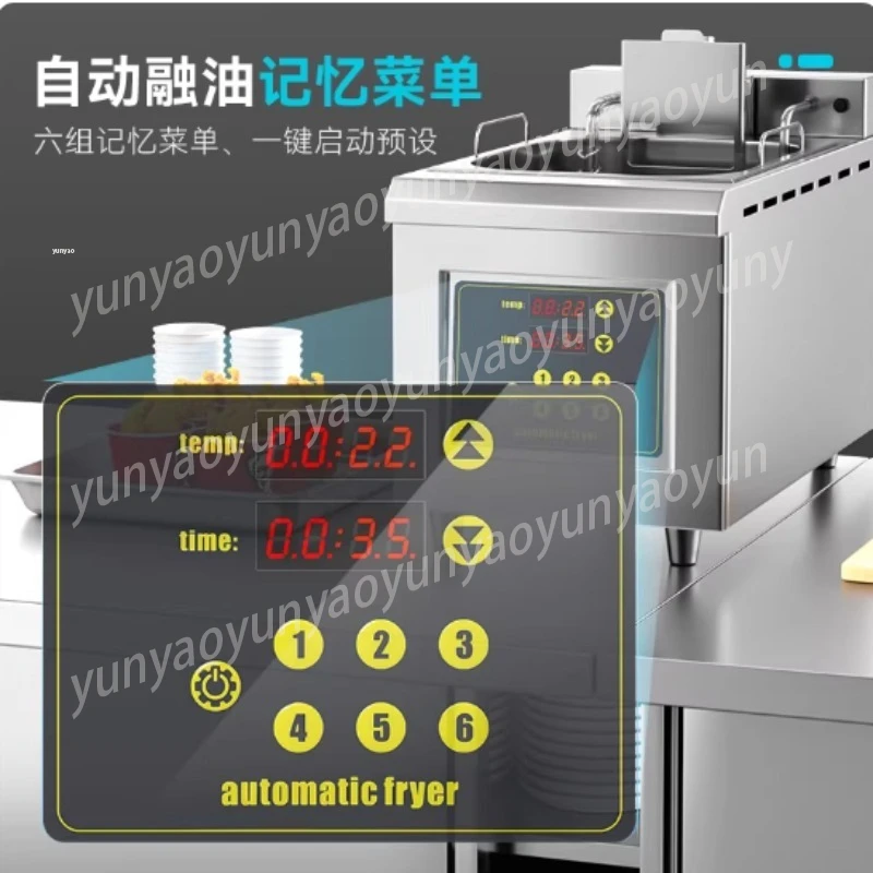 Countertop Commercial Deep Fryer Digital Control Auto Lift Large Capacity Electric Chicken Fries Cooking Machine