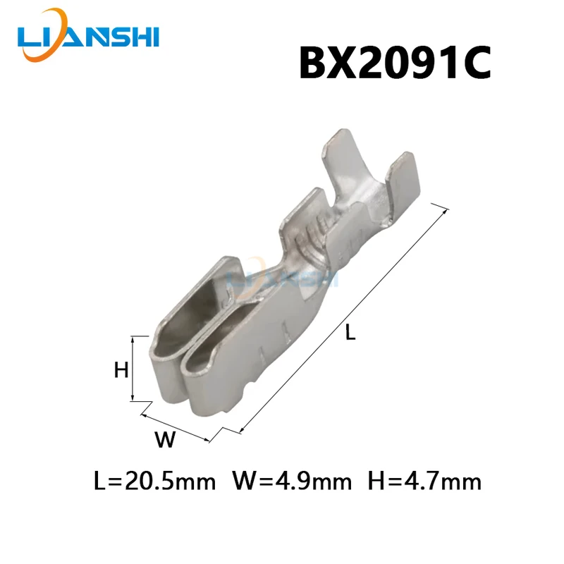 100Pcs BX2091C Auto Fuse Box Terminal Female Crimp Connector 2.0-2.5mm² For VW Audi Instrument Meters Wiring Harnesses Kits Cars