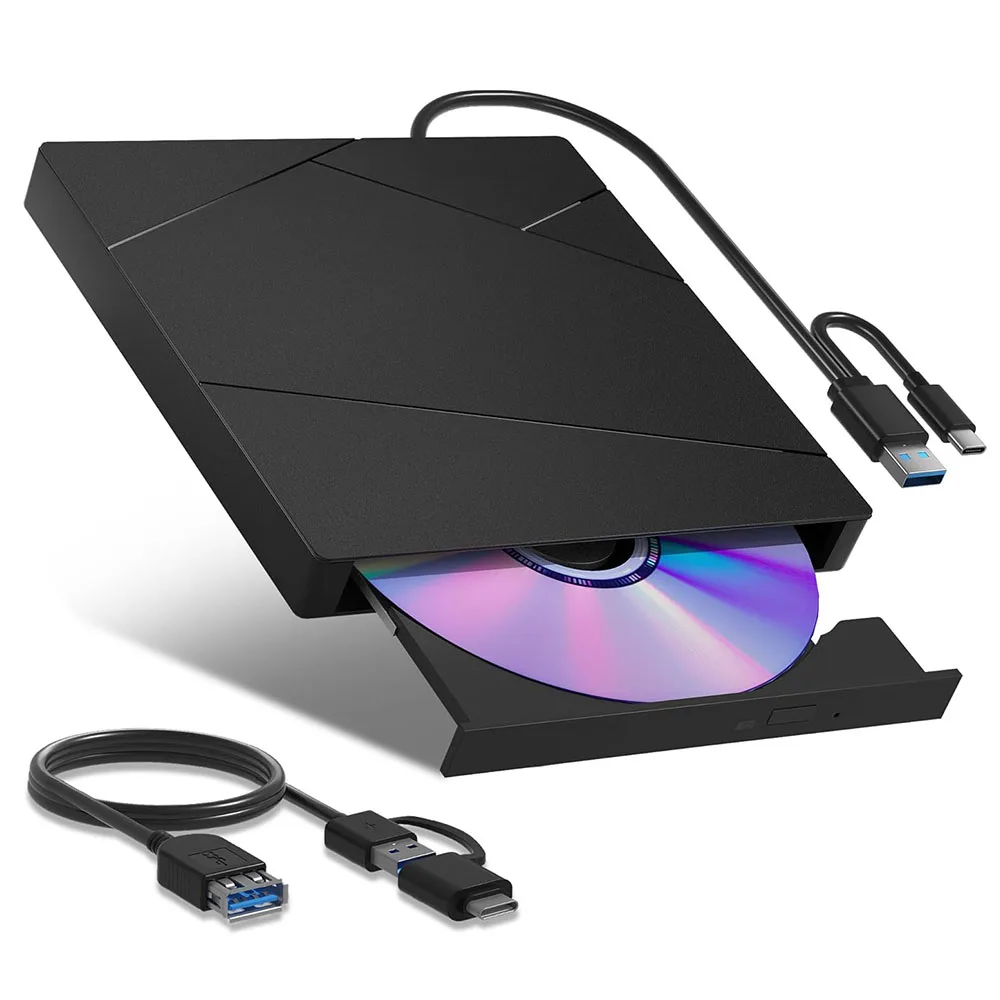 External Blu-ray Drive for Laptop PC USB 3.0 BD CD DVD RW Player Support 50G Disc Reader Burner Suitable for Windows10/11 Mac OS