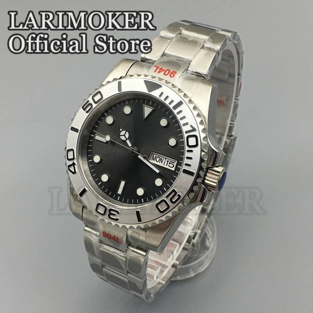 

LARIMOKER Men Watch 40.5mm Black Dial Luminous NH36 Automatic Mechanical Watch Sapphire Glass Stainless Steel Bracelet