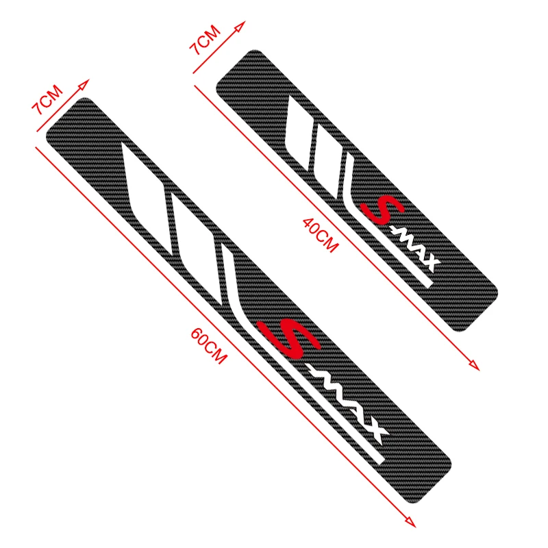 4pcs Car Door Sill Protector Carbon Fiber Sticker Anti Scratch For Ford S Max 2016 2017 2018 2019 mk2 tuning mk1 2015 2006 Acces