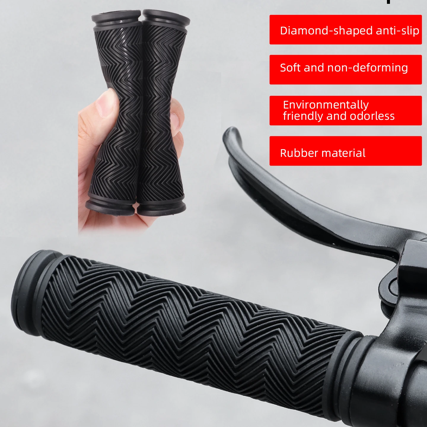 

1 пара резиновых нескользящих ручек для руля горного велосипеда MTB с односторонней фиксацией, заглушки для руля, велосипедные аксессуары