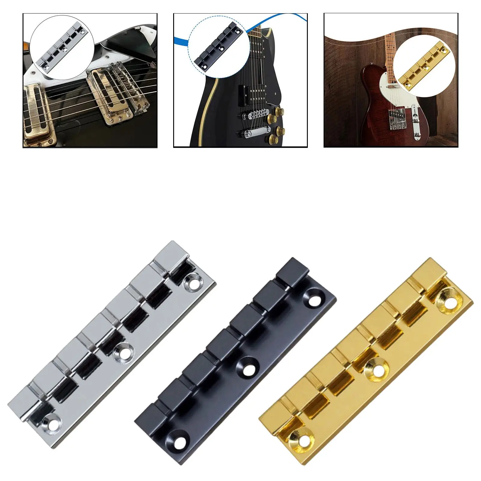 Guitar Bridge Alloy Portable Hardware,Replacement High Performance,Professional String Mounting Electric Bridge Instrument