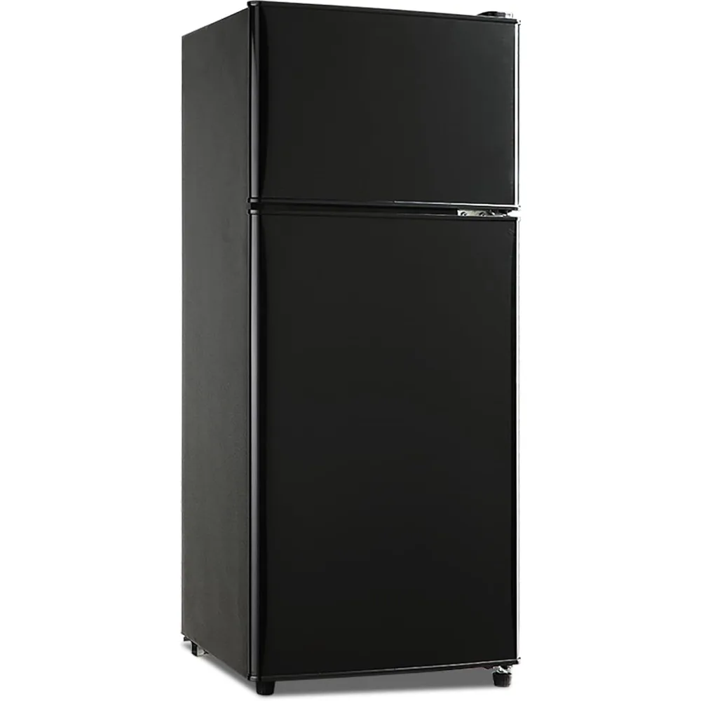 Compact Refrigerator 3.8 Cu Ft 2 Door Mini Fridge with Freezer for Apartment, Dorm, Office, Family, Basement, Garage - Black