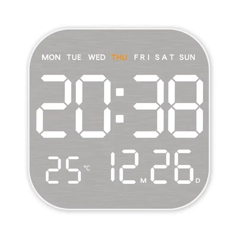 A95D-Wall-Mounted Multi-Functional Digital LED Clocks Wall-Mounted Electronic Wall Clock Bedroom Electronic Wall Clock