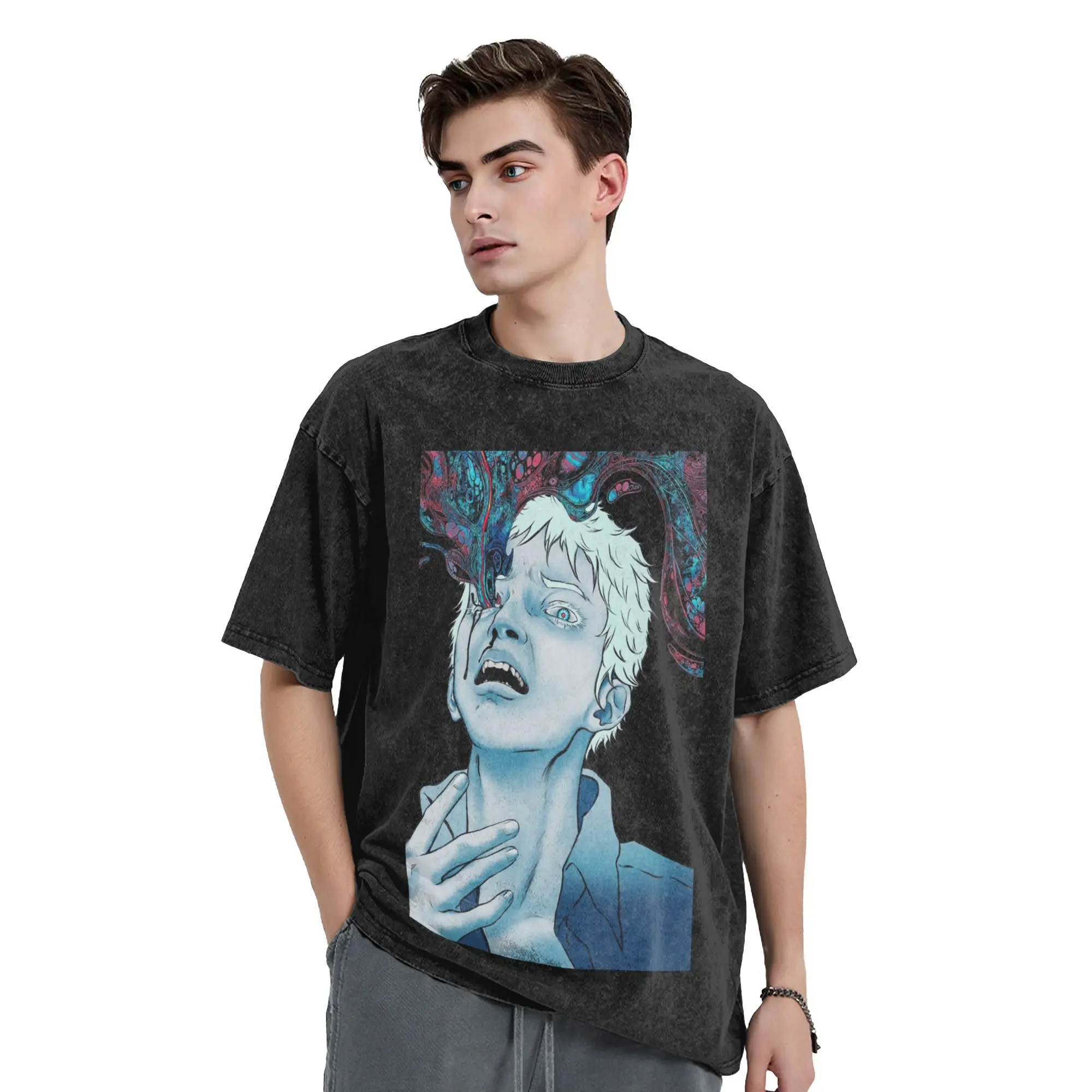 

The Summer Hikaru Died Anime Washed T Shirts Streetwear Novelty T-Shirts Tee Shirt for Men Women 100% Cotton Harajuku Printed