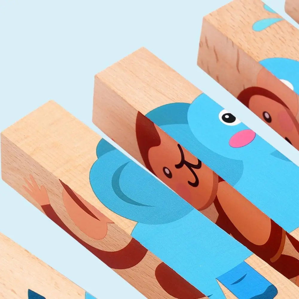 

Деревянные деревянные головоломки с животными, развивающие Монтессори, деревянные головоломки, игрушки, 3D мультяшные животные, развивающие головоломки, игрушки