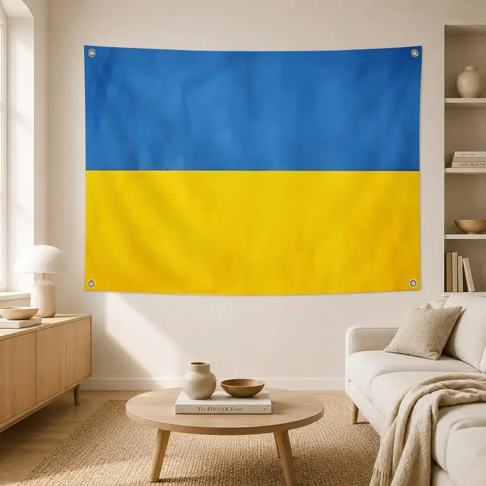 Theme Ukraine Flag Flags Home Yard Garden Wall Hanging Flag Indoor Outdoor Banner Decor for Patio Backdrop Art