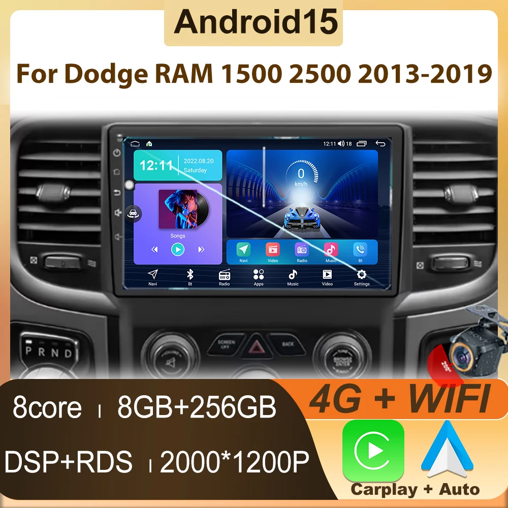 

Android 15 Car Radio For Dodge RAM 1500 2500 2013-2019 Multimedia Auto Player Stereo QLED Screen 5G Navigation No 2din Head Unit