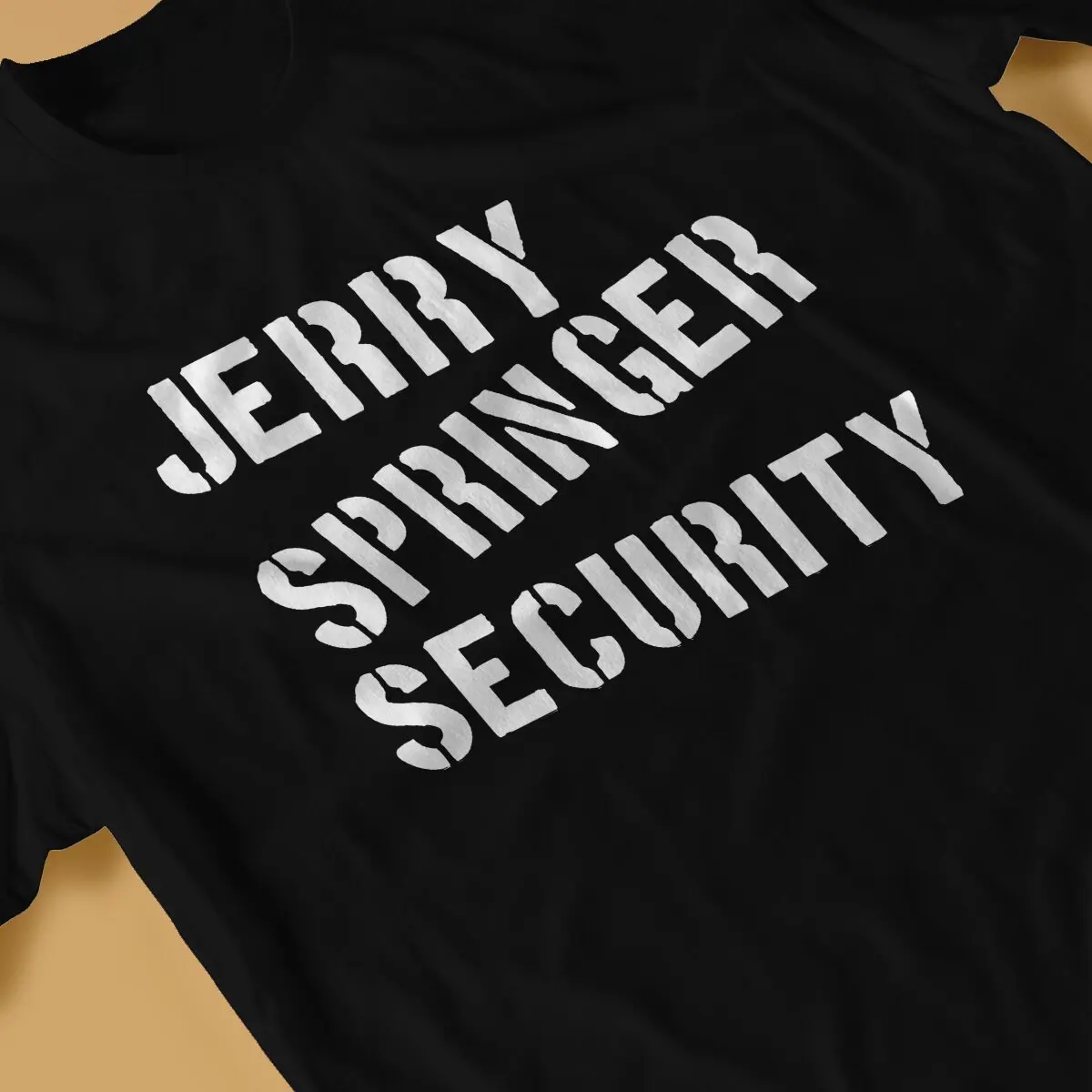 الرجال جيري سبرينغر الأمن مميز تي شيرت ، الرسم الشارع الشهير ، الاتجاه الجديد #4