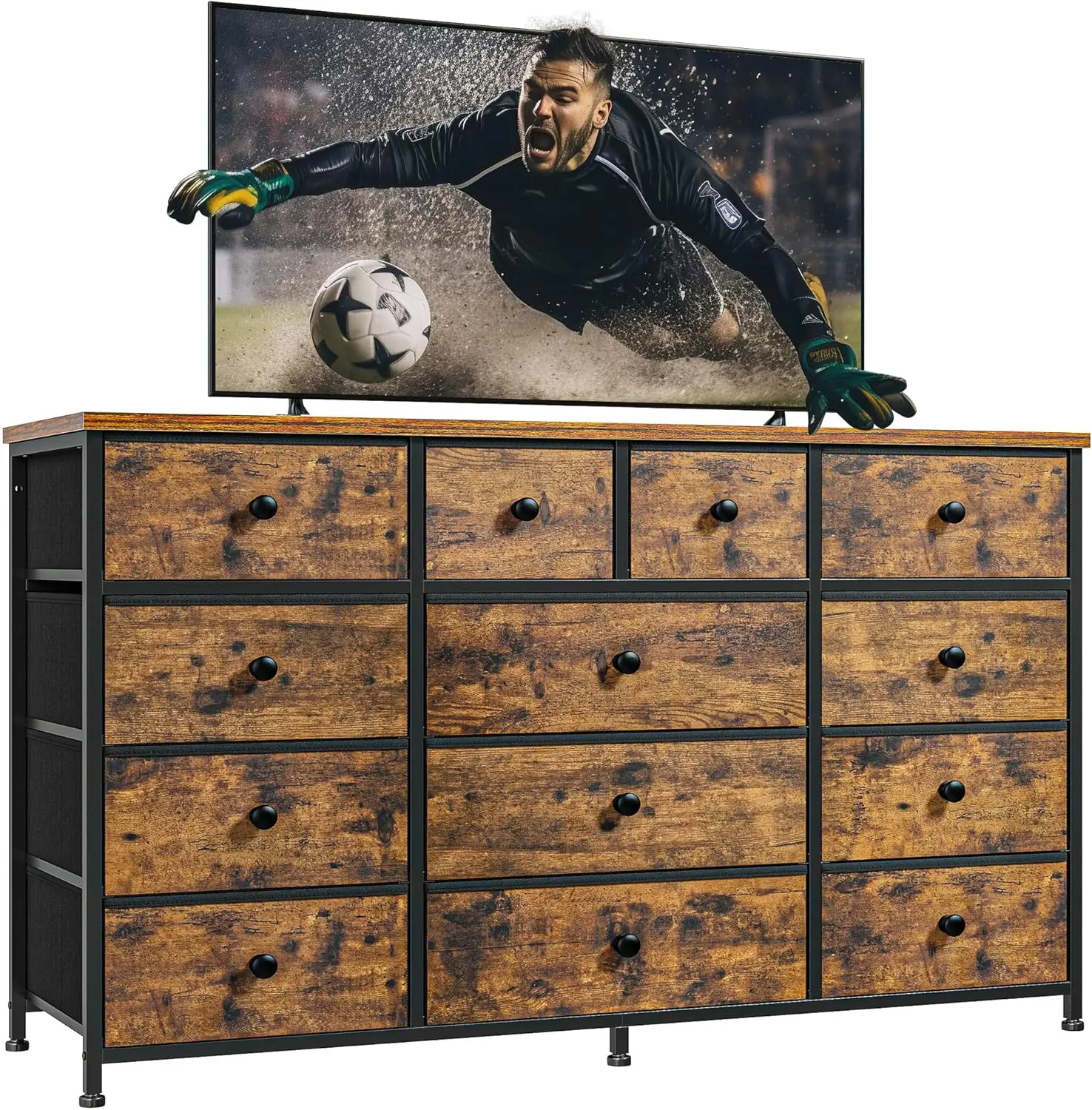 

Chest of Drawers for Bedroom Living Room Entry, Sturdy Metal Frame,39.4" Wx 31.5" H x 11.8" D