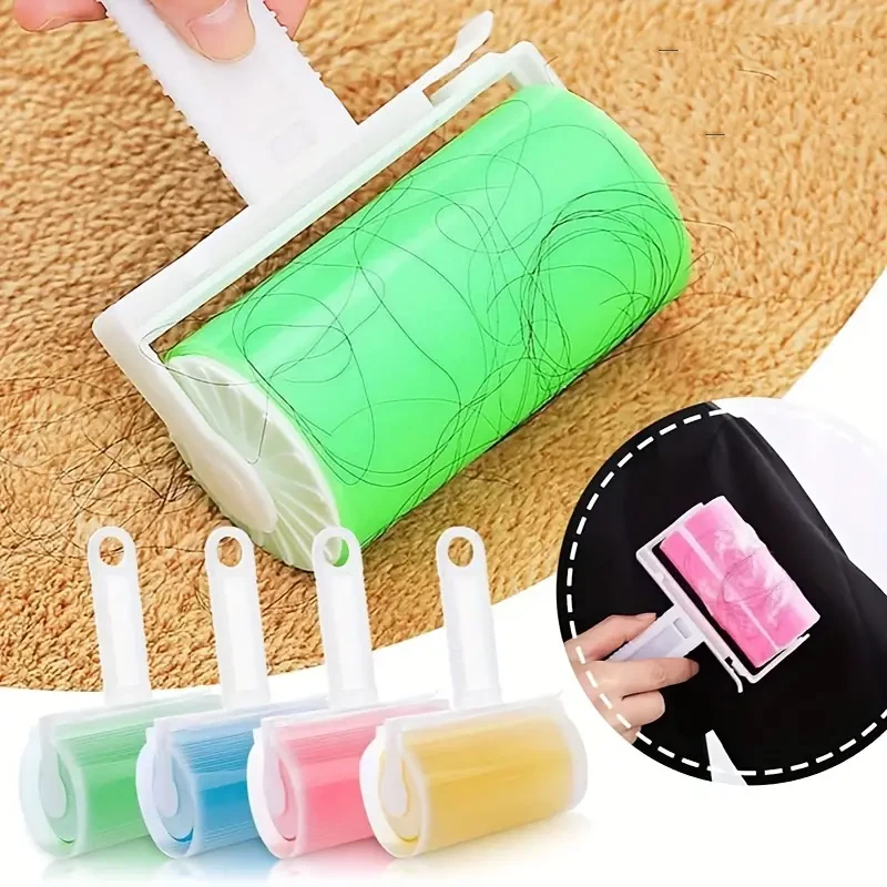 Clothes Sticky Hair Roll Lint Sticking Roller Hair Dust Remover Plastics Carpet Cleaning Brush Washable Reusable Sticky Roller