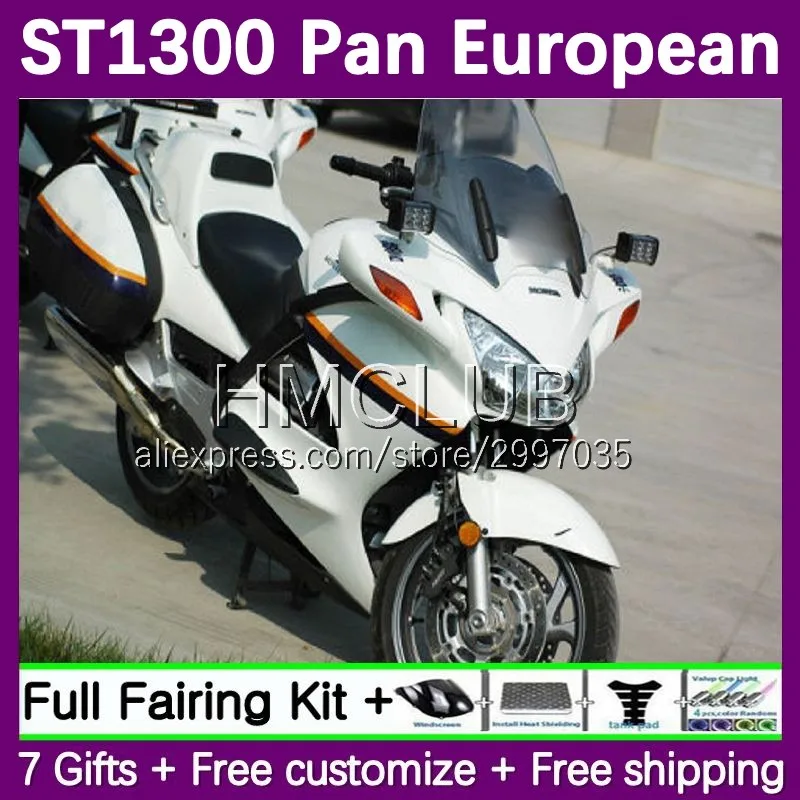 Fairing For HONDA Pan European white glossy STX1300 ST1300 ST-1300 CC 30No.23 ST 1300 02 03 04 05 06 07 08 09 10 11 12 13 14 15