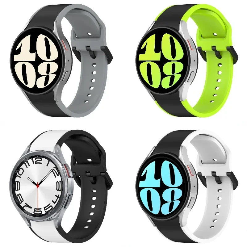 Silicone No Gap Strap For Samsung Galaxy 7/6/5/4 44mm/40mm Pro 45mm Bracelet Correa Galaxy Watch 6/4 Classic 47mm 43mm 46mm 42mm