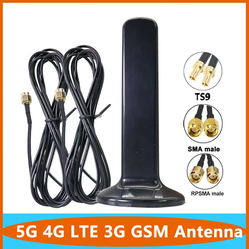 Dual Cable 2*2 5G 4G LTE 3G GSM Omni Aerial High Gain 12dbi 600~6000Mhz Indoor WiFi Router Antenna For SMA RPSMA TS9 Male