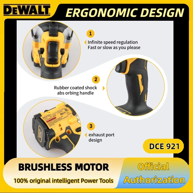디월트 DCF921 무선 임팩트 렌치 - 가변 속도 베어 툴 프로급 성능 강력한 ATOMIC 20V MAX 1/2인치