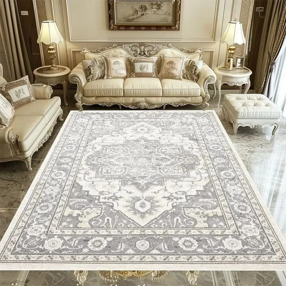 VIKAMA European retro luxury carpet is suitable for anti slip decorative pads in living rooms, bedrooms, and bedside areas