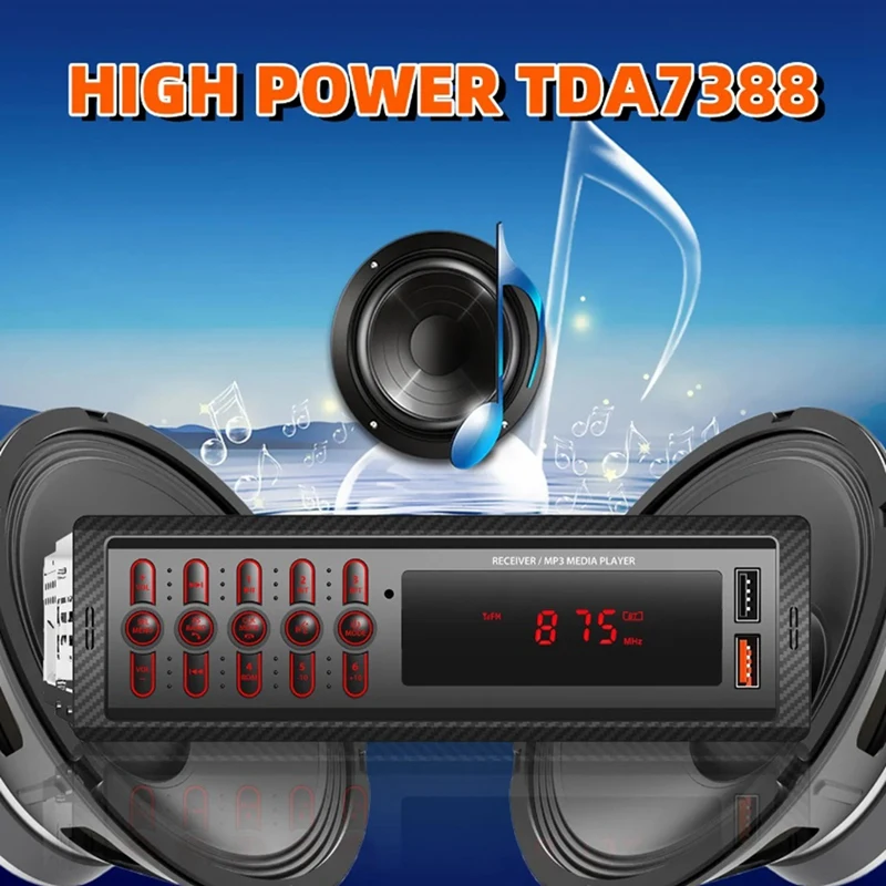 Car MP3 Player Hands-Free Calling Dual USB Wireless Bluetooth 1099 Car Card Radio ABS Support FM Function