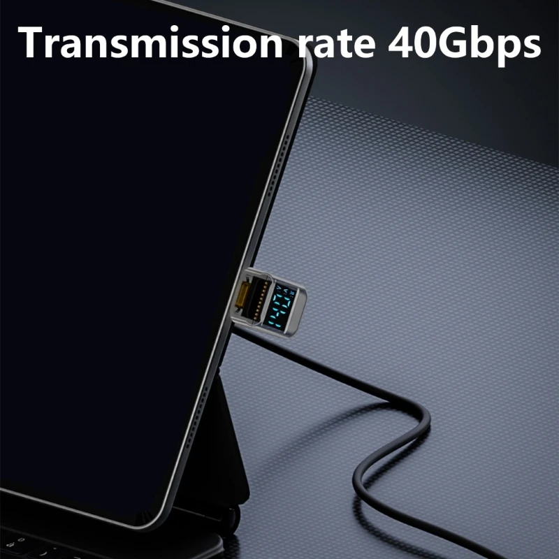 Q1W2 Flexibilidade 180 Graus Tipo C Adaptador Digital Power Display para Uso Pesado