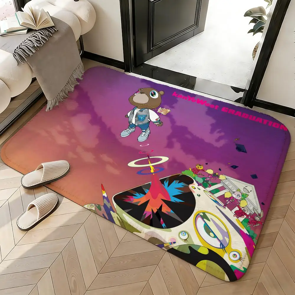 Soft Absorbent Non-Slip Rug Rapper Kanye West Floor Mat Home Decor Doormat Bedroom Floor Mat Shower Carpet