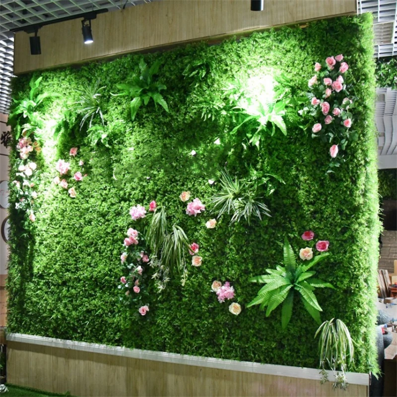 

New 40X60cm Green Artificial Plant Lawn DIY Background Wall Simulation Grass Leaf Wedding Decoration Carpet Turf Home Decor