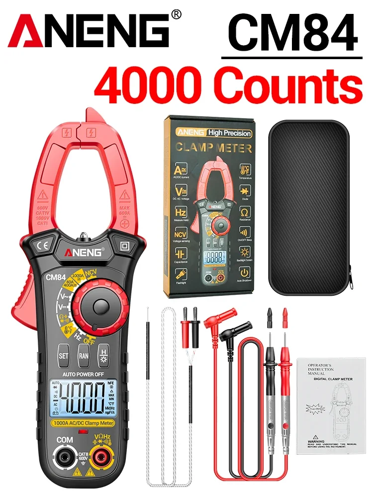 ANENG CM84 Multimeter Stroomtang Elektricien Tester DC/AC Stroom Spanning Contactloze Hoge Precisie NCV Sensing Detector Gereedschap