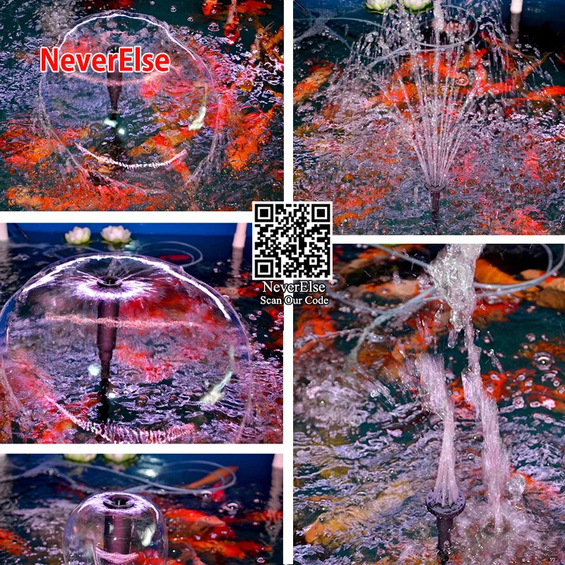 Fountain Pump with 3/5Kinds Nozzles 8/16/22/28/40W for Aquarium Fish Tank Pond Hydroponics Garden Indoor Outdoor Adjustable Flow
