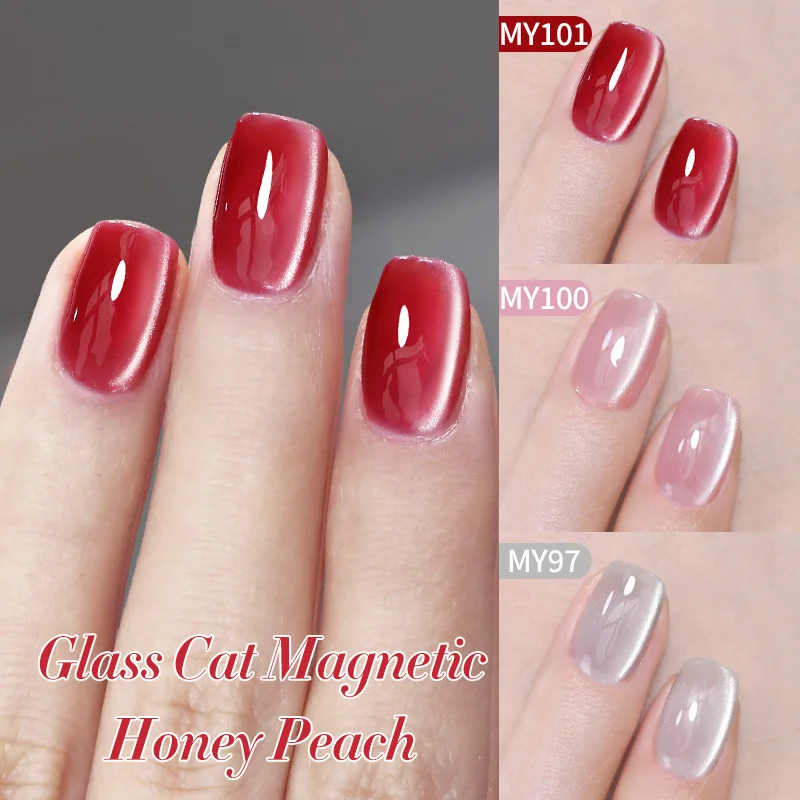 BORN PRETTY 10ml Red Glass Bead Cat Magnetic Gel Nail Polish Water Light Semi Permanent UV LED Gel Soak Off Nail Art Manicure