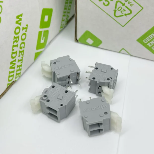WAGO 255‑402 2‑Pole PCB Terminal Block, 5.08mm Pitch 0.08‑2.5mm² Cage‑Clamp Push‑Button Connector
