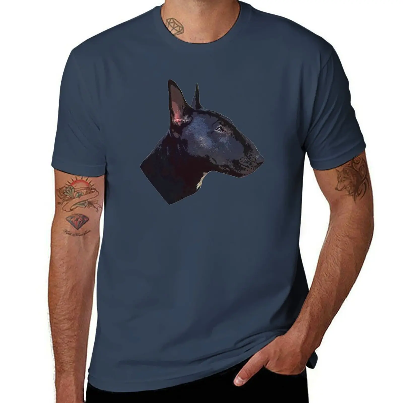 

Black Brindle Face Terrier Bull T-Shirt Big and Tall Casual T-Shirt