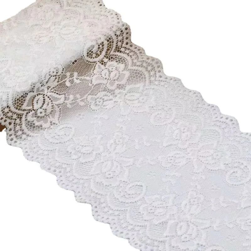 1 Yards High Quality 15CM/6Inch Wide Stretch Elastic Lace Ribbon White Ribbon Lace Trimmings for Sewing African Lace Fabric DIY