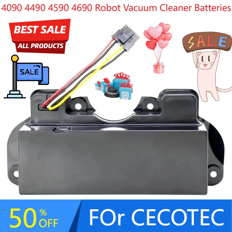 

Аккумулятор 5200 мАч ~ 12800 мАч для CECOTEC CONGA 4090 4490 4590 4690, аккумуляторы для робота-пылесоса