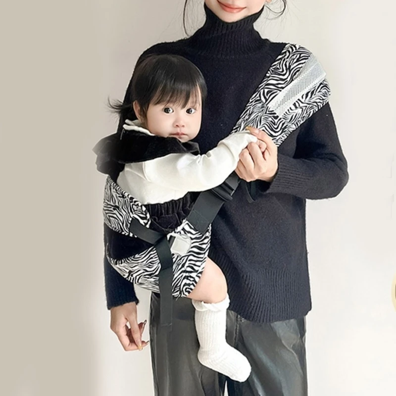 Q22d confortável infantil suporte para as alça transporte com design estampa leopardo travas segurança tecido respirável para uso diário