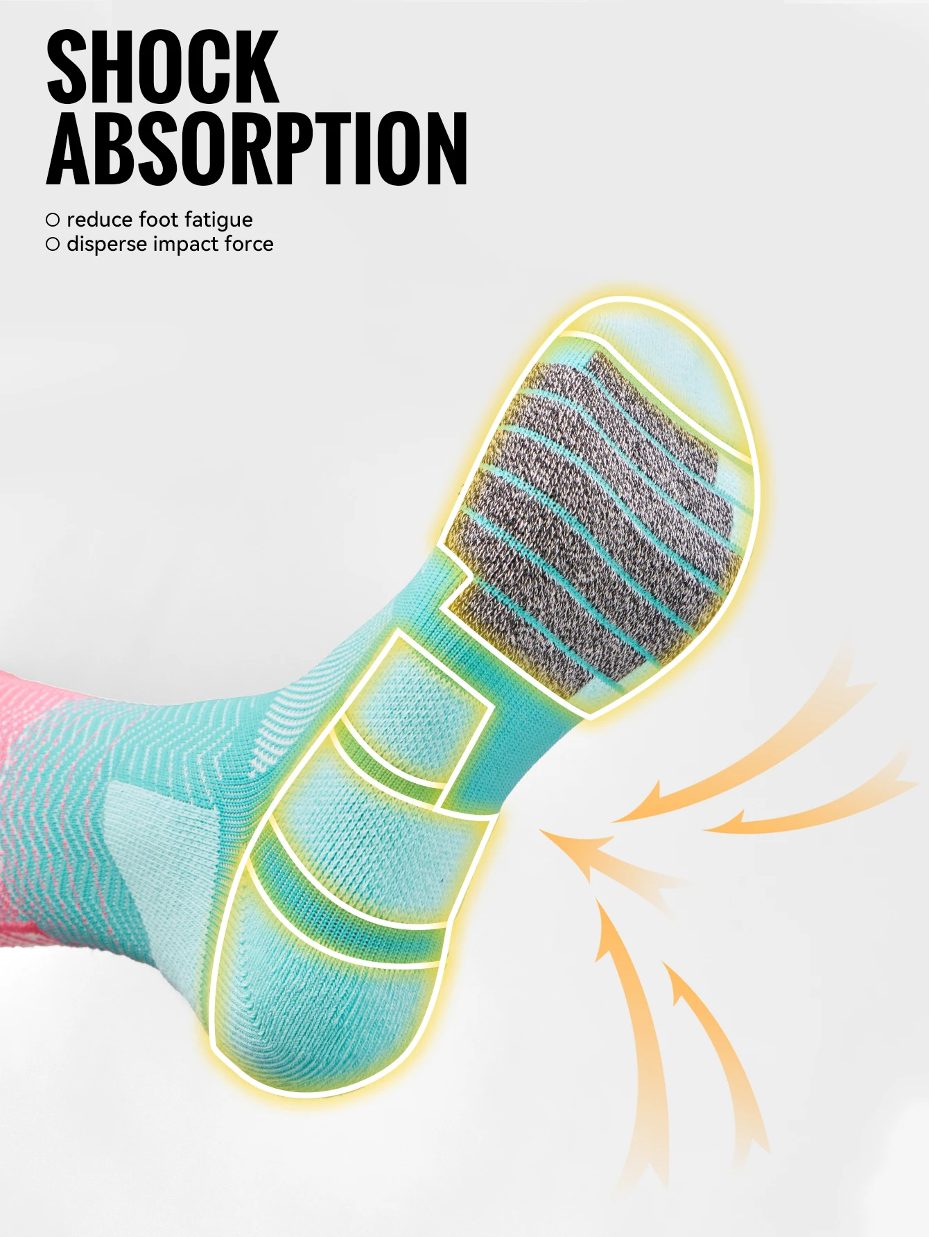 WRELS Lauf-Marathon-Profi-Socken, atmungsaktiv, für Reisen, Basketball, absorbieren Feuchtigkeit, Schweißsocken, Outdoor-Sportsocken für Männer und Frauen – Detail 6