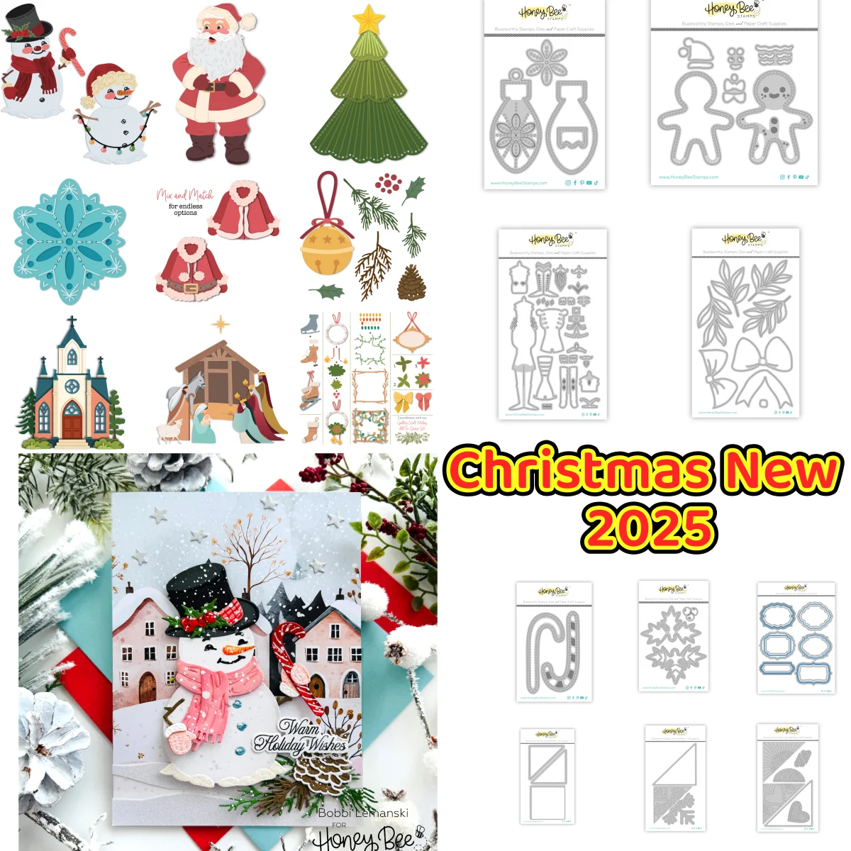 Santa Nativity Scene Snowman Tree Metal Cutting Dies Clear Stamps Stencil for DIY Scrapbook Diary Decoration Christmas 2025